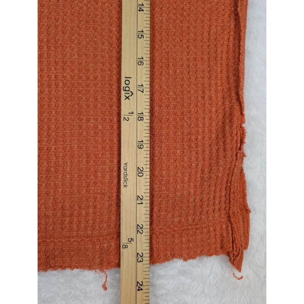 Free People We The Free Top Women's XS Orange Oversized Long Sleeve‎ Waffle Knit